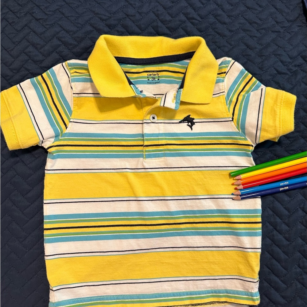 Carters brand boys polo in yellow stripe